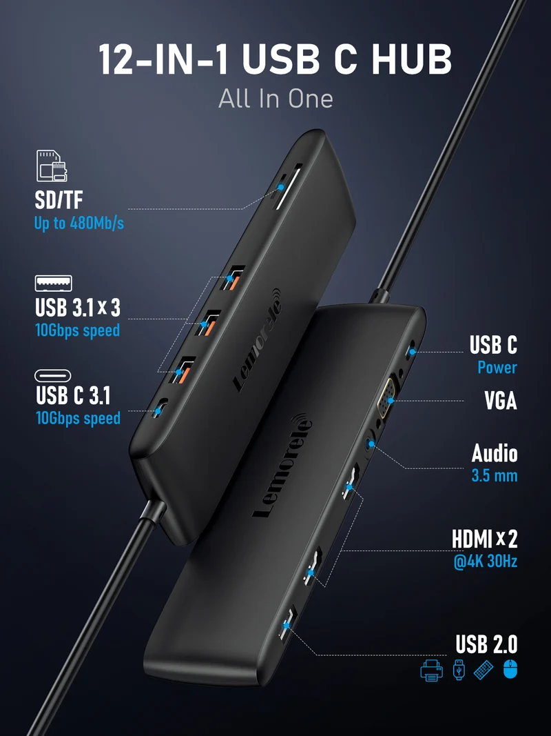 Lemorele TC97 All-in-One USB-C Dock Built for Creators on the Move