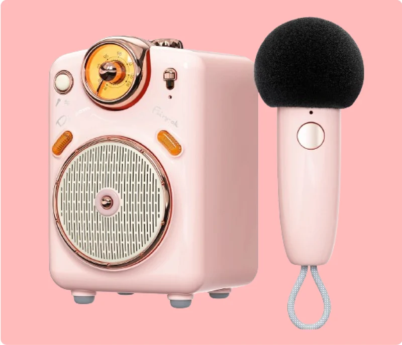 Divoom Fairy-OK Retro Mini Karaoke Speaker with Wireless Microphone