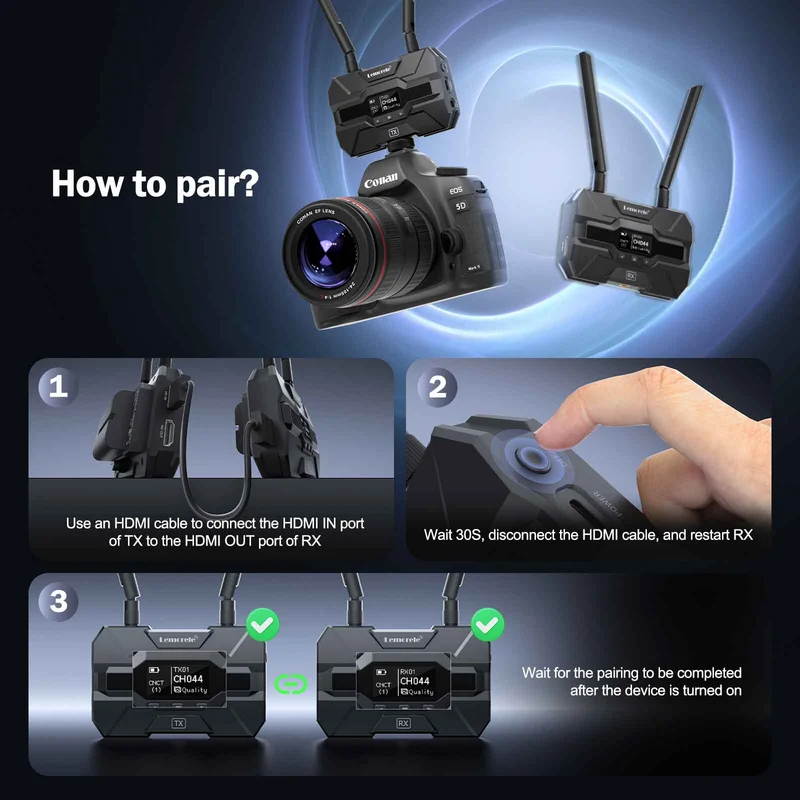 Lemorele R200 HDMI & Type-C | 1TX to 4RX Wireless Kit