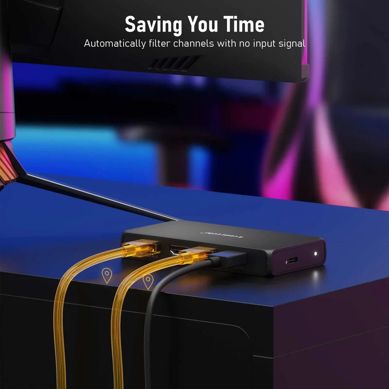 Lemorele G99 3-in-1 HDMI Switch with 4K Output & Remote Control