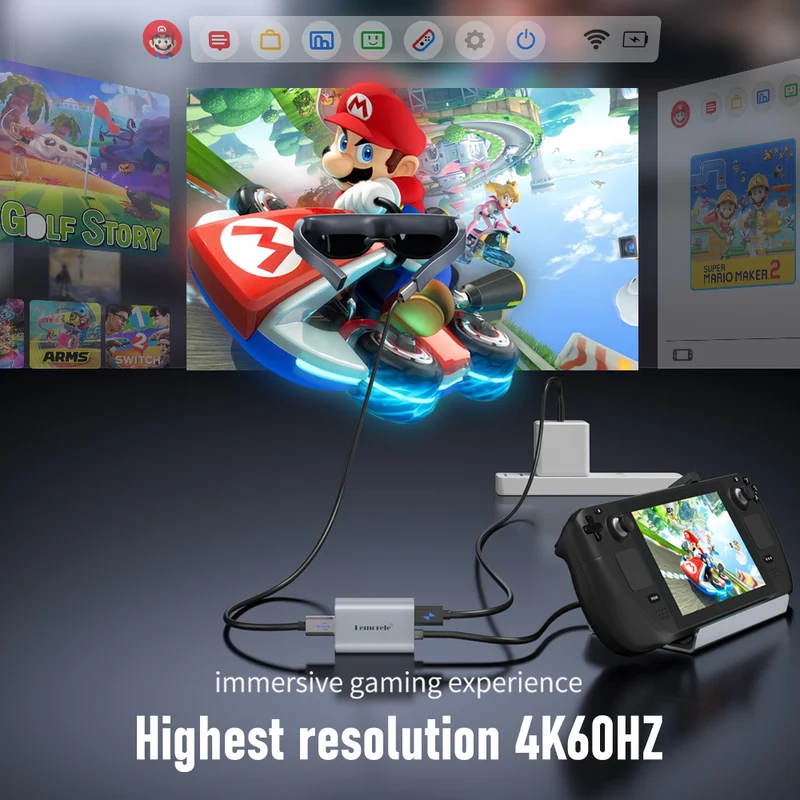 Lemorele LD50 HDMI to USB-C Adapter for AR Glasses, 4K60Hz Support