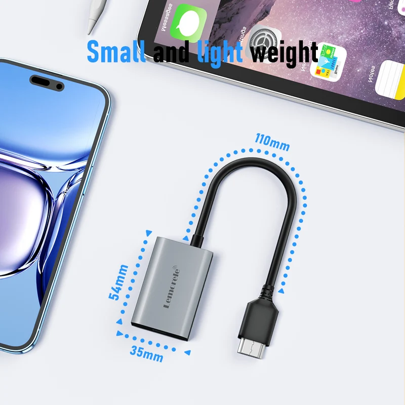 Lemorele LD50 HDMI to USB-C Adapter for AR Glasses, 4K60Hz Support