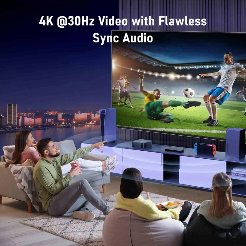 Lemorele G96 5-in-1 HDMI Switch with Remote Control, 4K30Hz Output