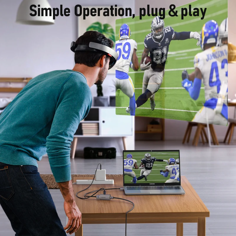 Lemorele LD48L HDMI to USB-C Converter | 4K60Hz Video Output for AR Glasses and USB-C Displays