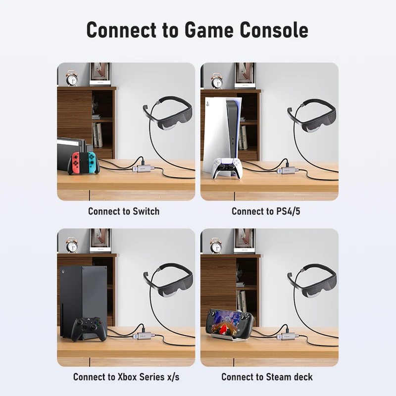 Lemorele LD48L HDMI to USB-C Converter | 4K60Hz Video Output for AR Glasses and USB-C Displays