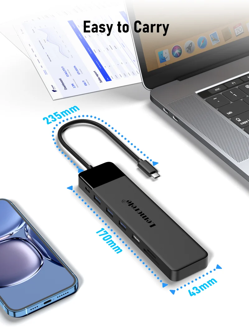 Lemorele TC200 13-in-1 USB-C Hub with Dual HDMI, VGA & PD 100W