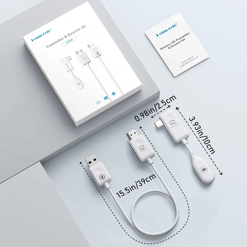 Lemorele P10 Wireless HDMI Kit | USB-C TX & HDMI RX