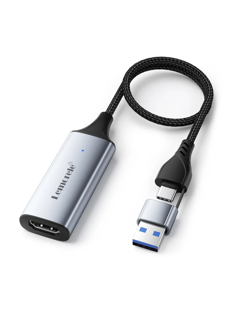 Lemorele AC05 1080P60 Video Capture Card | Dual USB & Type-C Output