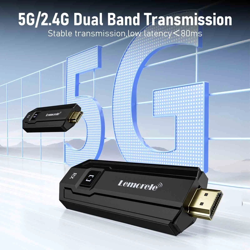 Lemorele Wireless HDMI Kit – 4K/1080P, Ultra-Low Lag