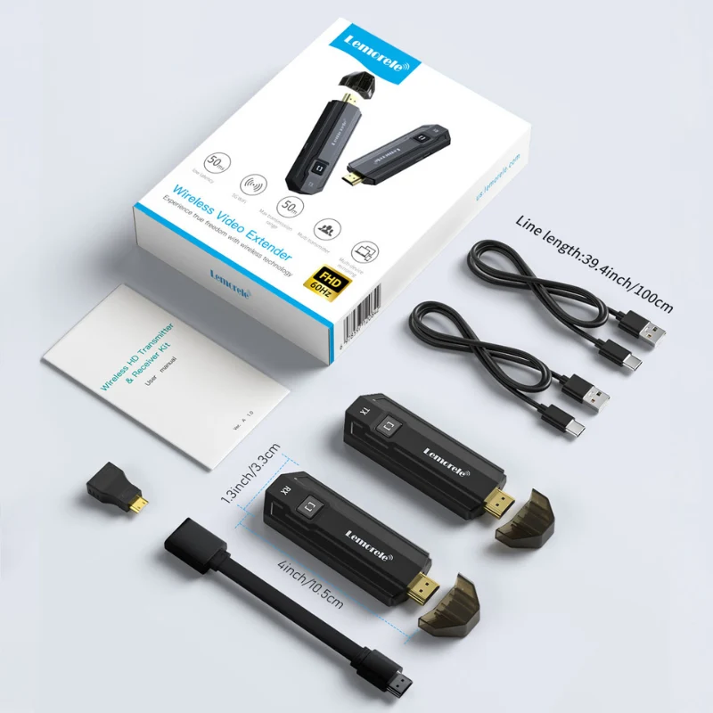 Lemorele Wireless HDMI Kit – 4K/1080P, Ultra-Low Lag