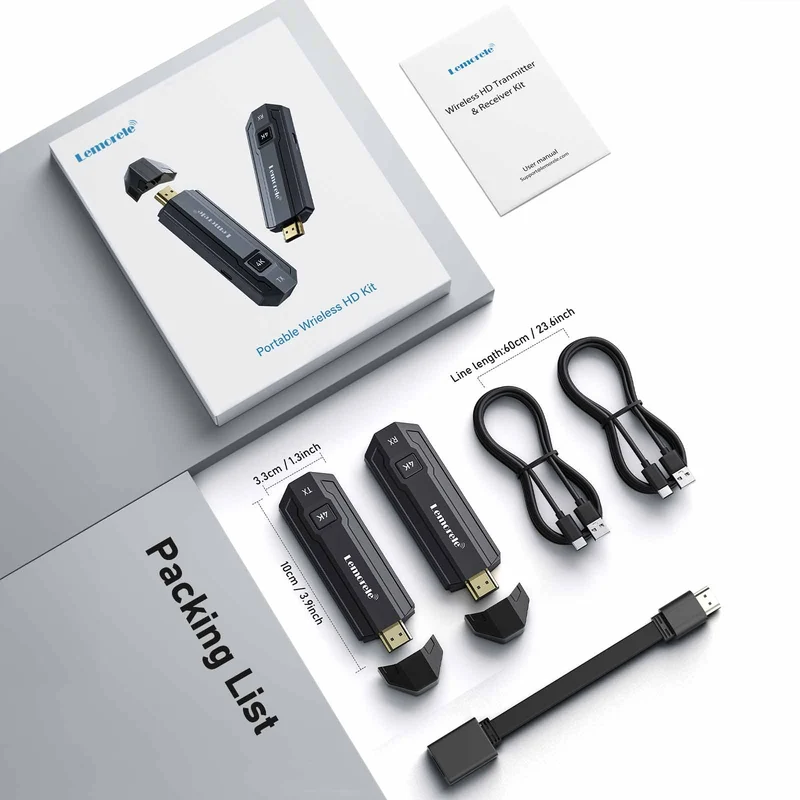 Lemorele Wireless HDMI Kit – 4K/1080P, Ultra-Low Lag