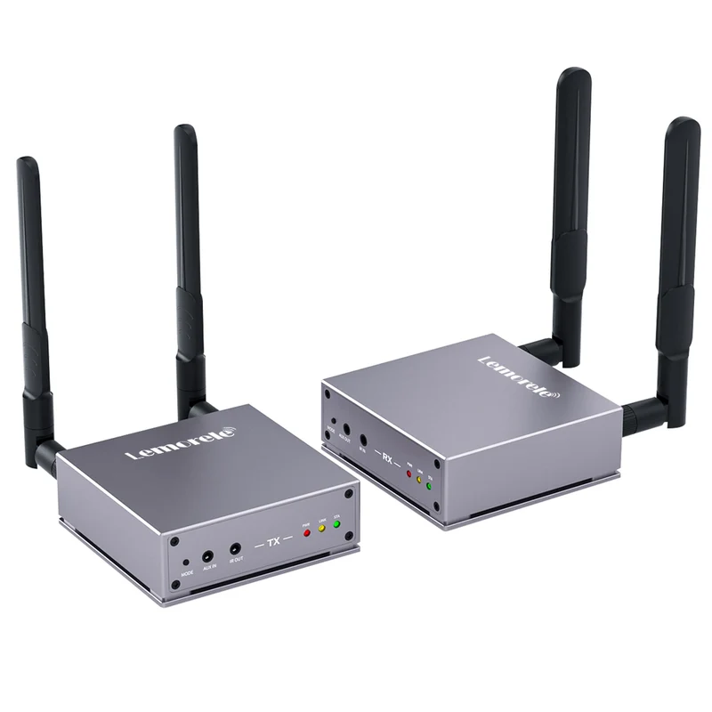 Lemorele R15 Wireless HDMI KVM Extender, Ultra Long Transmission Range, Supports 1TX to 4RX or 4TX to 1RX