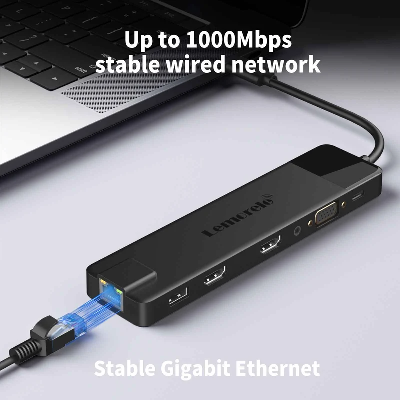 Lemorele TC100 | 13-in-1 USB-C Dock for MacBook with Dual 4K HDMI