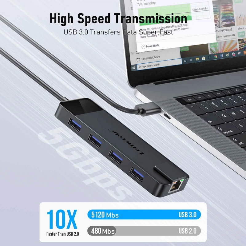 Lemorele TC93 USB-C Hub 10-in-1 with 4K HDMI, 100W PD, and Gigabit LAN