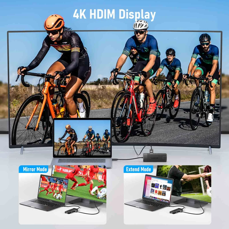Lemorele TC93 USB-C Hub 10-in-1 with 4K HDMI, 100W PD, and Gigabit LAN