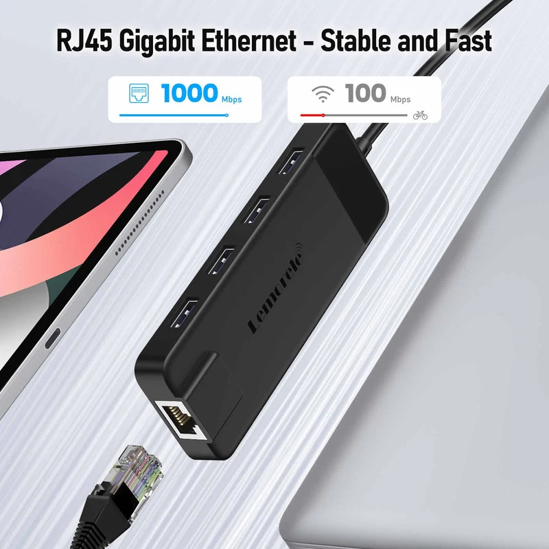 Lemorele TC93 USB-C Hub 10-in-1 with 4K HDMI, 100W PD, and Gigabit LAN