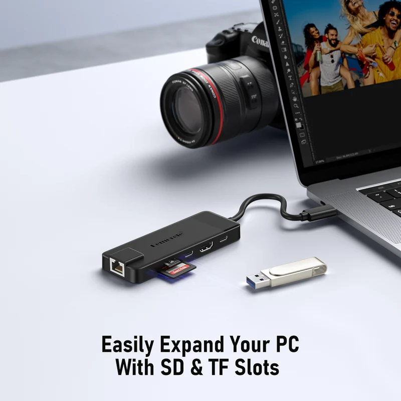 Lemorele TC93 USB-C Hub 10-in-1 with 4K HDMI, 100W PD, and Gigabit LAN