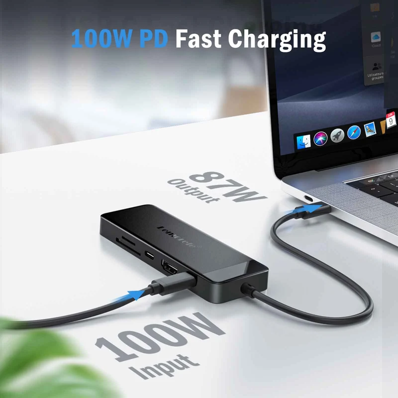 Lemorele TC92 USB-C 9-in-1 Docking Station | 4K HDMI, 100W PD, Multi-Port Hub