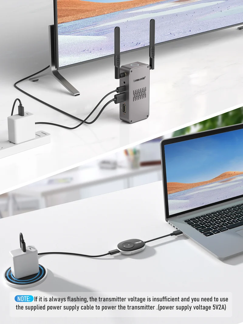 Lemorele Q5R18 Wireless HDMI | 8TX to 1RX | Dual Display