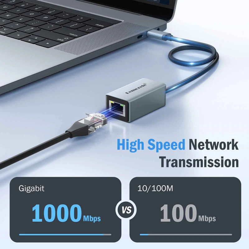 Lemorele TC48 USB-C to Gigabit Ethernet Adapter 1000Mbps