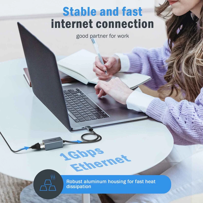 Lemorele TC48 USB-C to Gigabit Ethernet Adapter 1000Mbps