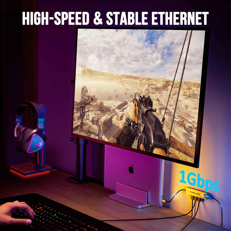 Lemorele TC25L USB-C 7-in-1 Hub – 4K HDMI, PD Charging, Gigabit Ethernet