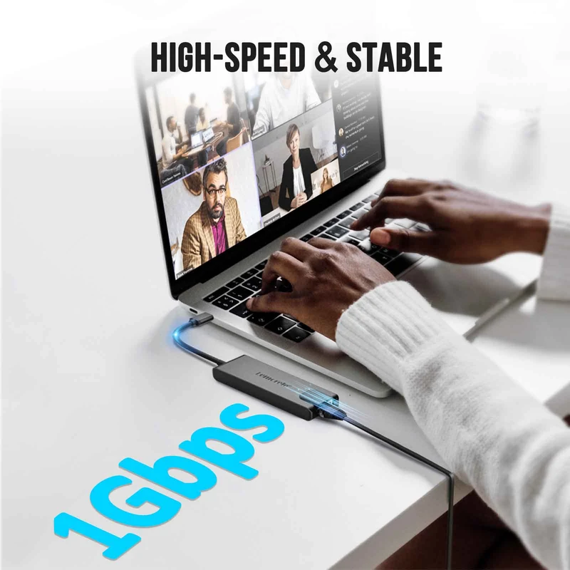 Lemorele TC24L USB-C 5-in-1 Hub – 100W PD, 4K HDMI, Gigabit Ethernet